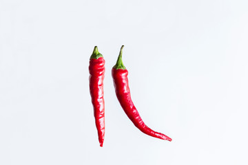 close-up on chili pepper with White background
