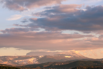 Beautiful view on the mountine and sky.