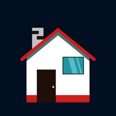 Simple flat design of house with chute.