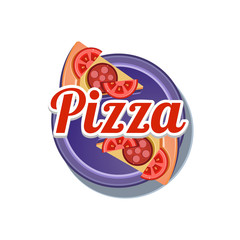 Pizza Sticker. Vector Illustration