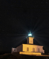 Lighthouse of L'lle-Rousse (Corsica) at night