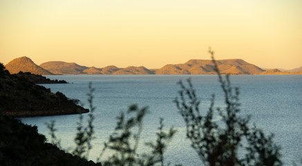 Gariep dam at sunset
