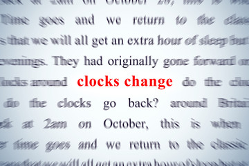 clocks change zooming on word