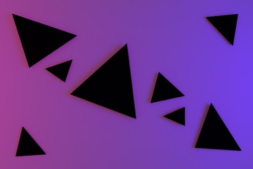 Darkest black triangles on a neon background. Futuristic geometric, modern Minimalist design for...