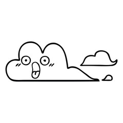 line drawing cartoon storm cloud