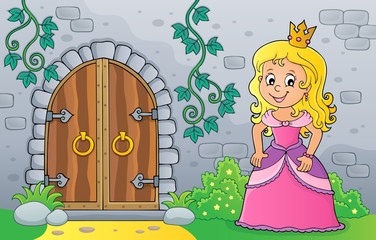 Princess by old door theme image 1