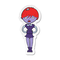 sticker of a cartoon pretty vampire girl