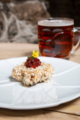 Warm snack with a pint of ale