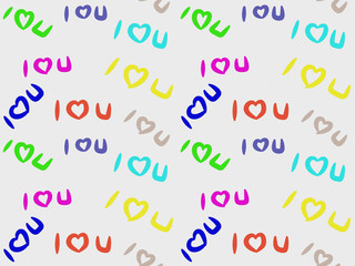 seamless pattern with letters, i love you