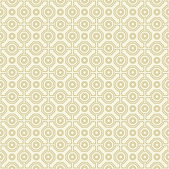 Fototapeta premium Geometric abstract vector octagonal golden and white background. Geometric abstract ornament. Seamless modern pattern