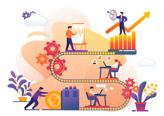 Naklejka premium Business Process of Success Archievement Metaphor.