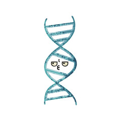 retro illustration style cartoon DNA strand