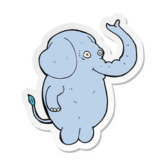 sticker of a cartoon funny elephant