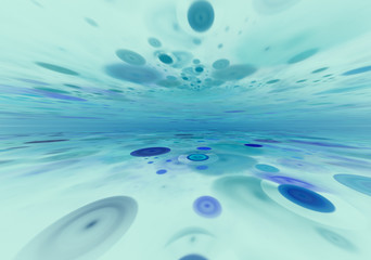 Blue abstract artistic background, modern 3d illustration in perspective.