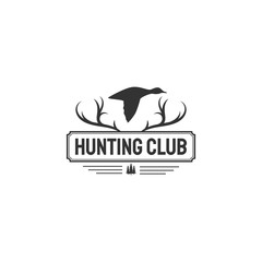 Obraz premium hunting club logo, with antlers and duck