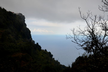 Mountains, fog and sea