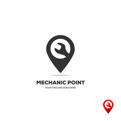 gear and wranch Map Location Navigation Logo Design