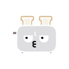 flat color retro cartoon of a toaster