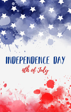 Usa Independence day watercolored background