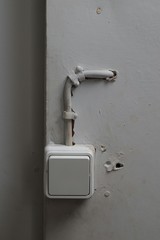 old electrical contact on the wall