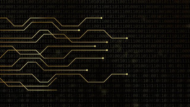digital heart on golden binary code background online dating concept illustrated animation