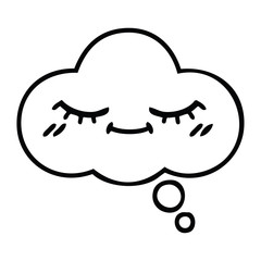 line drawing cartoon thought bubble