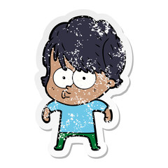 distressed sticker of a cartoon woman