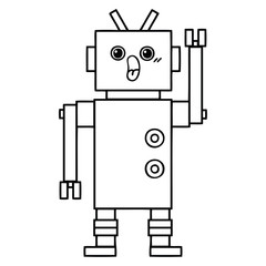 line drawing cartoon robot