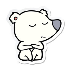 sticker of a happy cartoon polar bear
