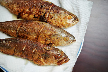 Grilled fish on paper 