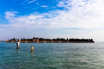 Fototapeta premium View of a Venice cemetery on a island