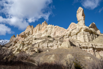 Stone formation in the Pigeon Valley of Cappadocia, Turkey