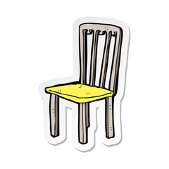 sticker of a cartoon old chair