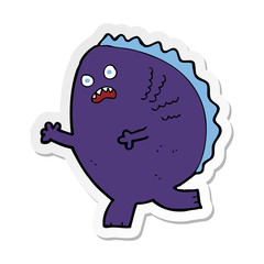 sticker of a cartoon monster