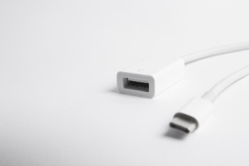 White type-c and USB cables