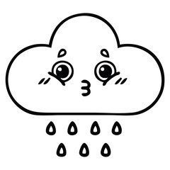 line drawing cartoon rain cloud