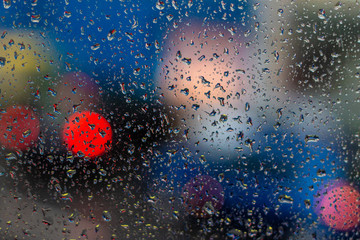 raindrops of water in the window