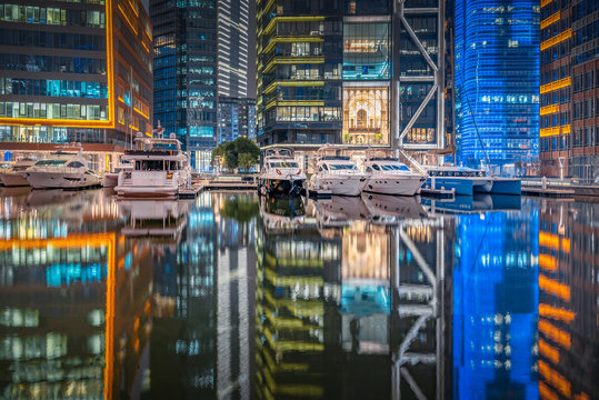 Night view of Shanghai North Bund Fair Road Ferry station