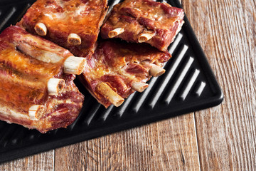 Grilled, pork rack of ribs