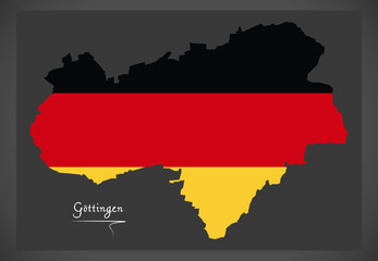 Goettingen City map with German national flag illustration