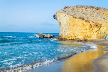 Fototapeta na wymiar Monsul beach in Cabo de Gata Natural Park, Spain
