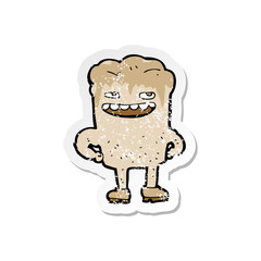 retro distressed sticker of a cartoon bad tooth
