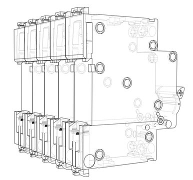 Automatic circuit breaker concept. Vector