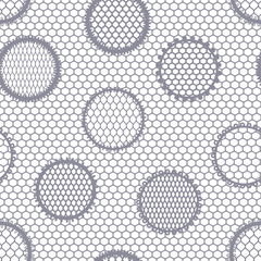 Seamless lace pattern with circles. Vintage textile.