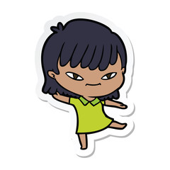 sticker of a cartoon woman