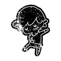 grunge icon of a kawaii cute boy