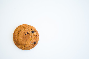 Oatmeal cookie on a white ground