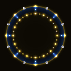 Abstract blue golden ring