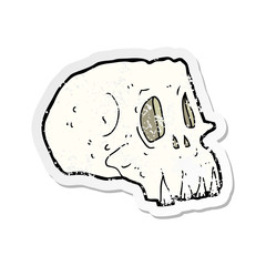 retro distressed sticker of a cartoon spooky skull