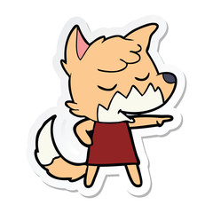 sticker of a friendly cartoon fox girl